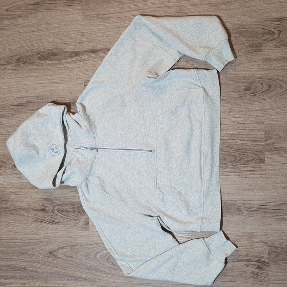 Lululemon Scuba Oversized Half Zip Hoodie *Heathered Core Ultra Light Grey M/L - Picture 3 of 16